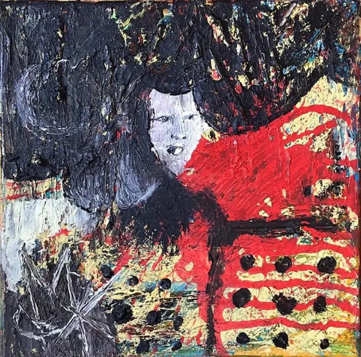 Mali Anthropology - oil figurative, œuvre de Mariam Qureshi
