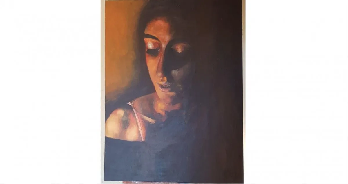 Chiaroscuro Self Portrait, artwork by Amani Terzakis