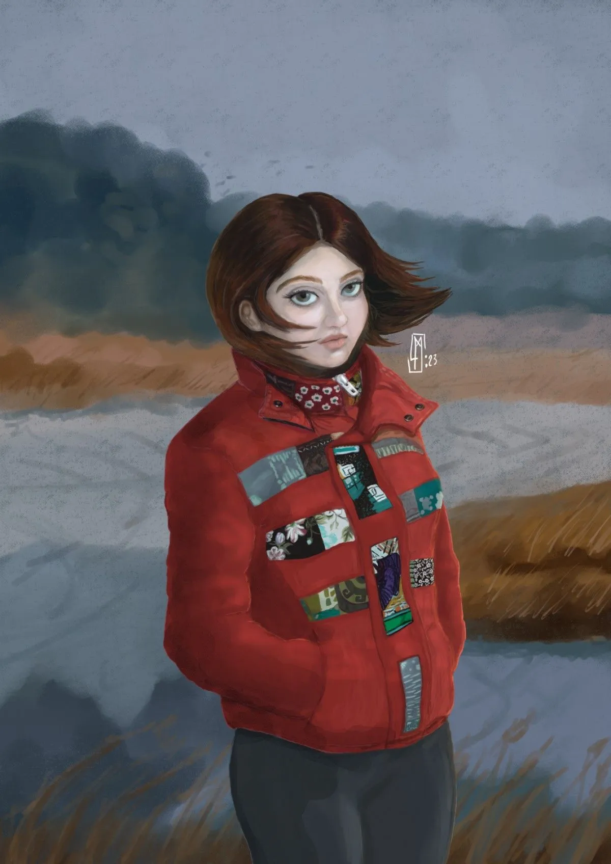 Cool Red Jacket, artwork by Luis Melo