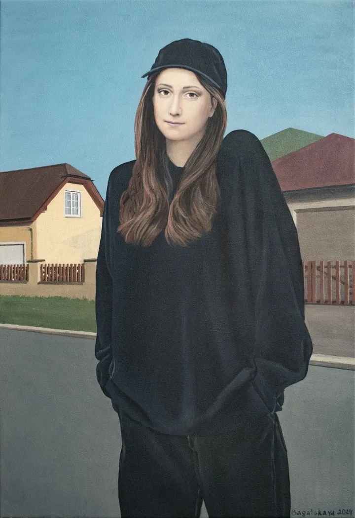Contemporary portrait "In the Center of the Metropolis", œuvre de Nataliya Bagatskaya