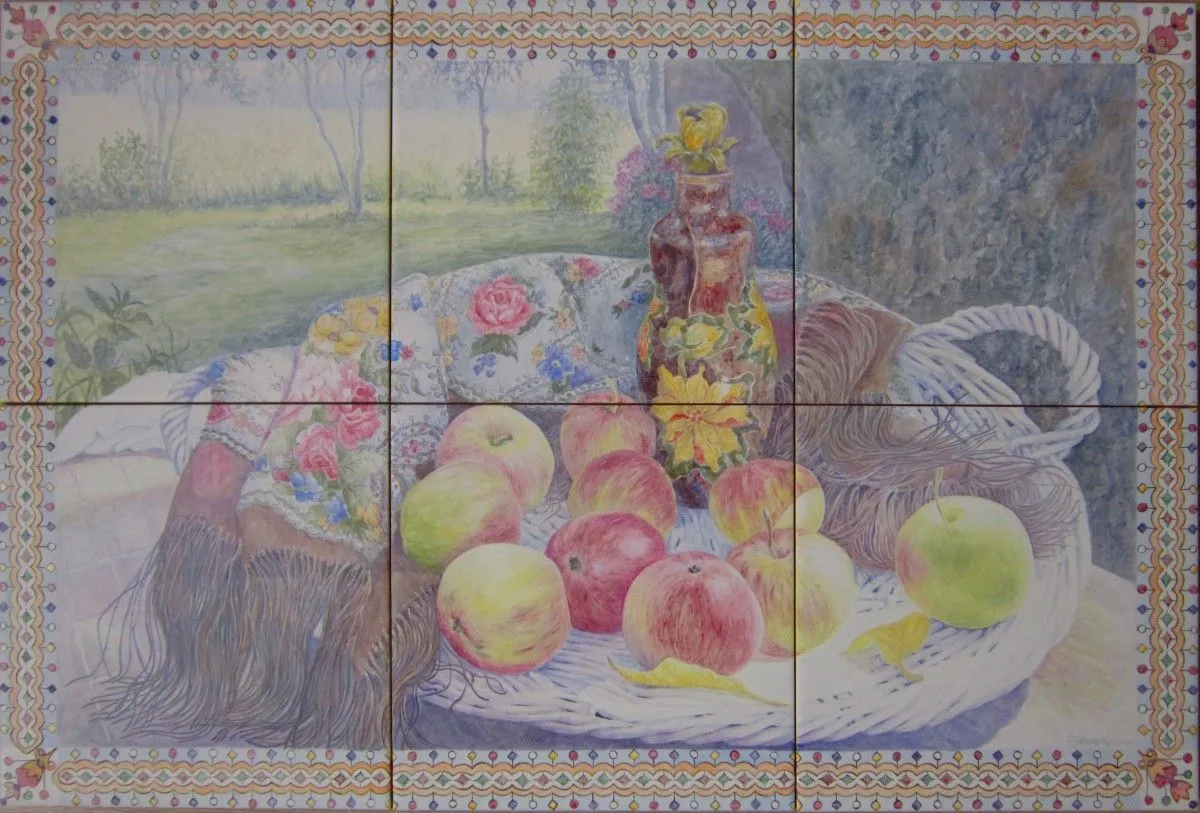 still life with apples, artwork by Olga Yakimets