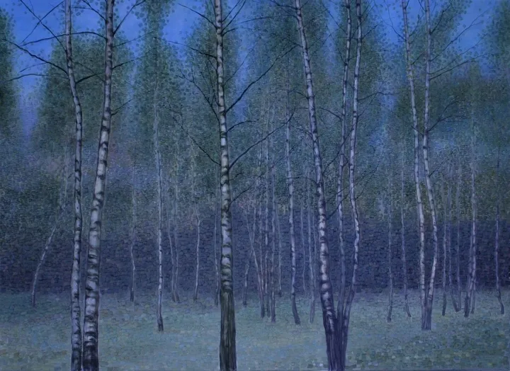 "Birches, Summer Evening", œuvre de Natalie Levkovska