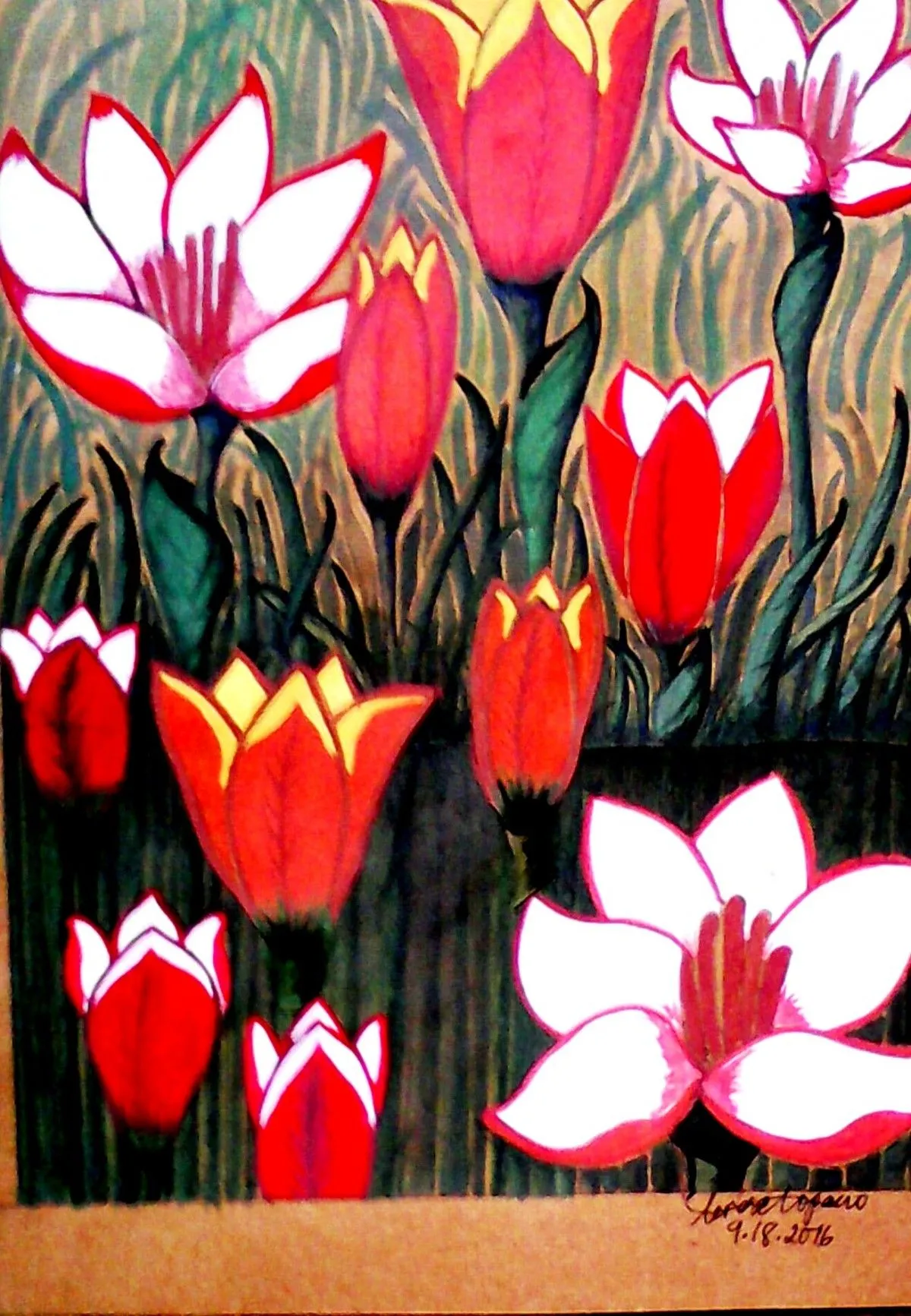 Tulips, artwork by Maria Teresa Topacio