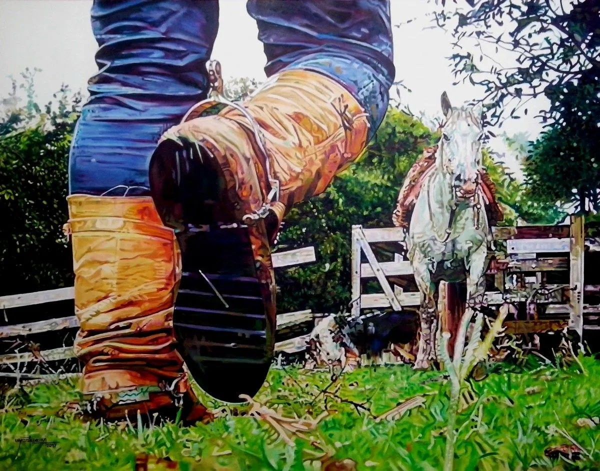 BOOT, DOG AND HORSE, artwork by Ulysses Teixeira