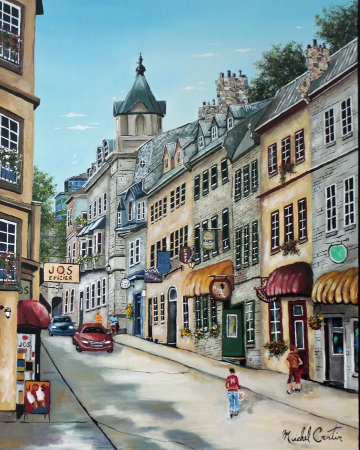 Rue Saint-Louis, Vieux-Québec, artwork by Michel Cantin