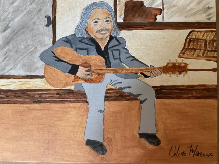 Portrait de Serge Fiori au Studio, œuvre de Céline Marcoux
