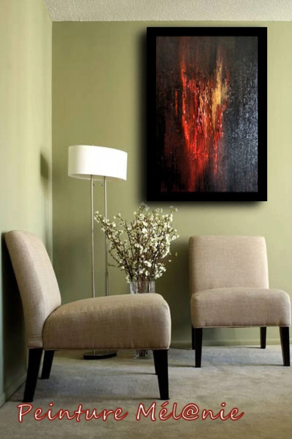feu, œuvre de Peinture Melanie
