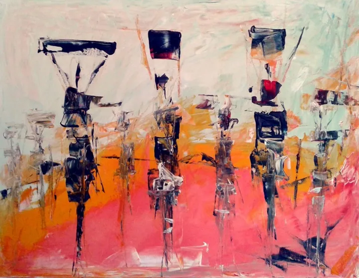 Village forms, artwork by Akpan Usoroh
