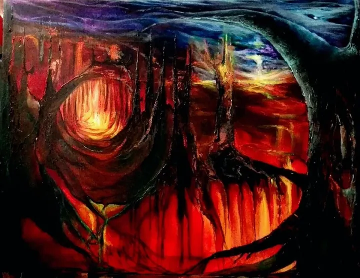World on fire, œuvre de Sylvia Reijbroek www.galeriekunstvolleven.be