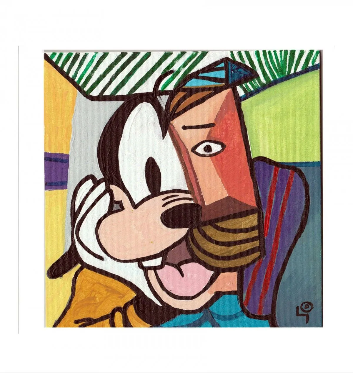 goofy versus Picasso, artwork by philippe van goethem