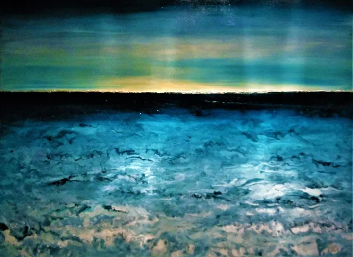 the evening sea, œuvre de alexandra simanndani