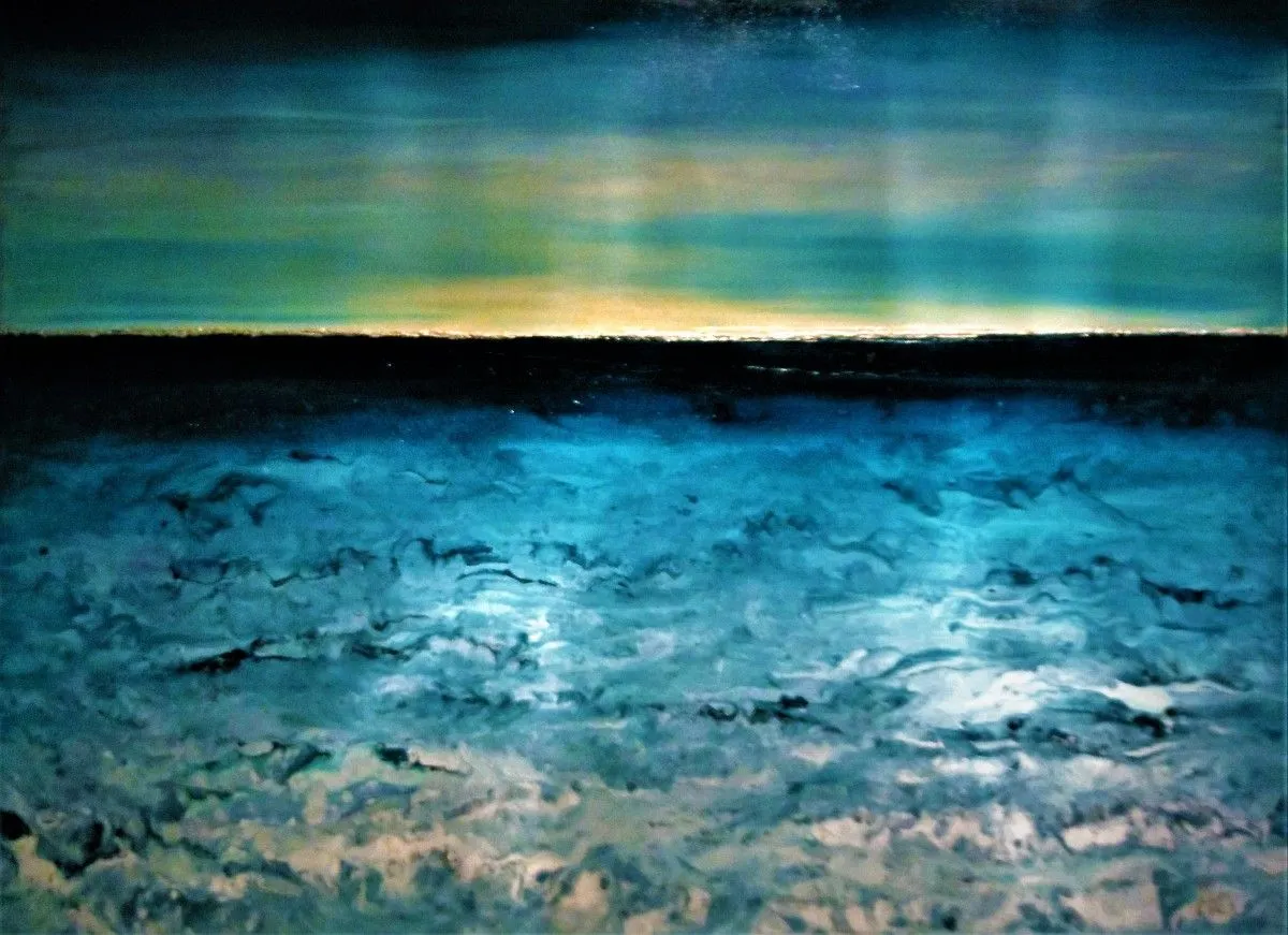 the evening sea, artwork by alexandra simanndani