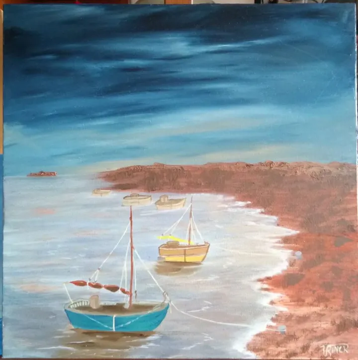 Série "Au fil de l'eau" Au bord de la côte, œuvre de Viviane RINCK