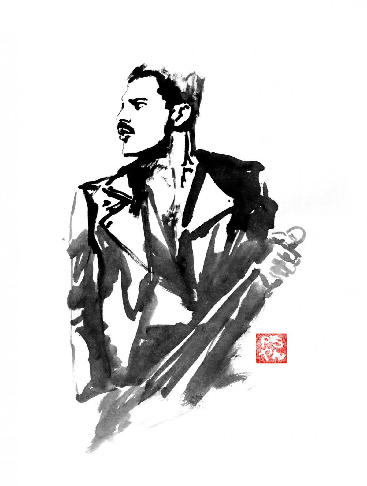 freddy, œuvre de pechane sumi-e