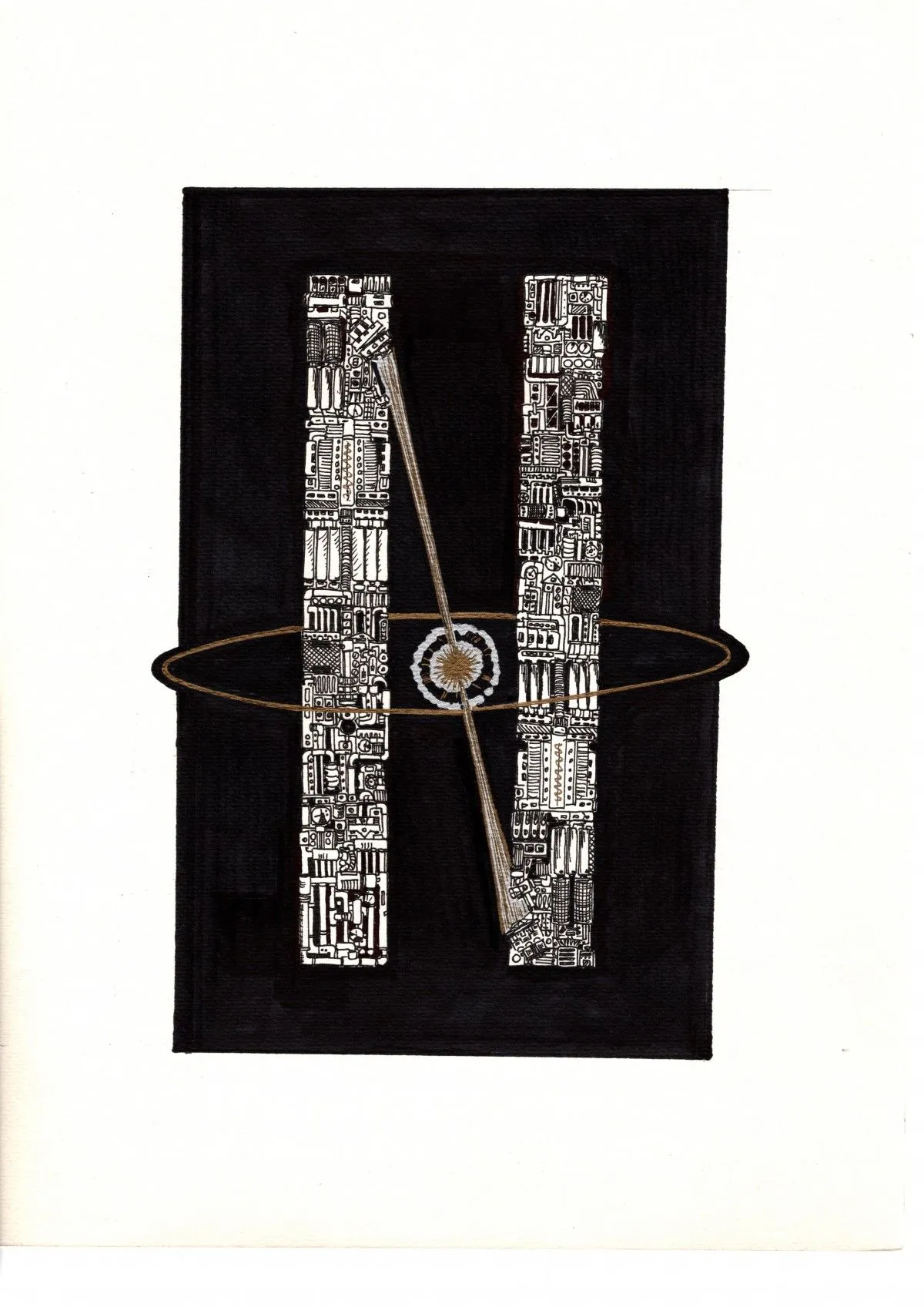 Letter N from the "picture of the Latin alphabet", artwork by Eliyahu Ugg