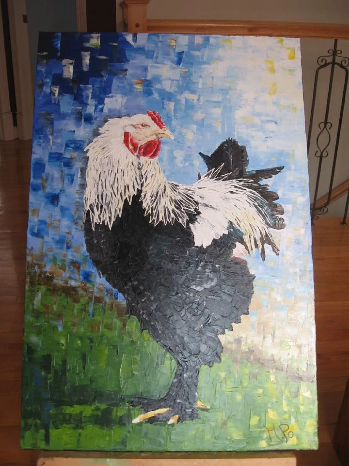 Coq brahma dark, artwork by Mélanie Poirier