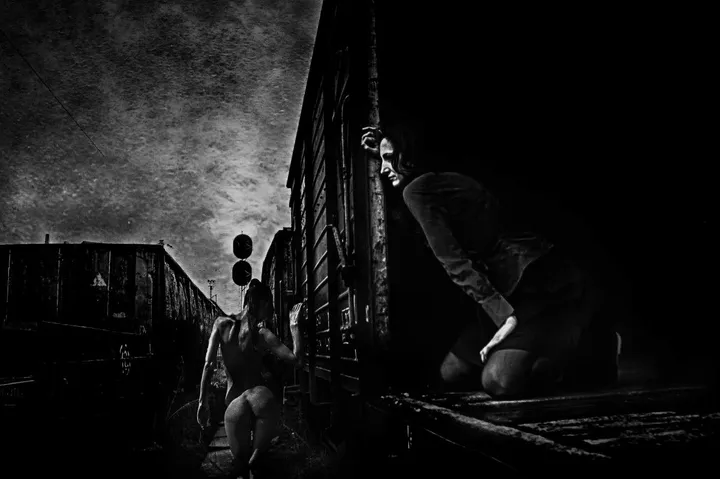 "Story of women" series : The refugees, artwork by Cornel Gingarasu