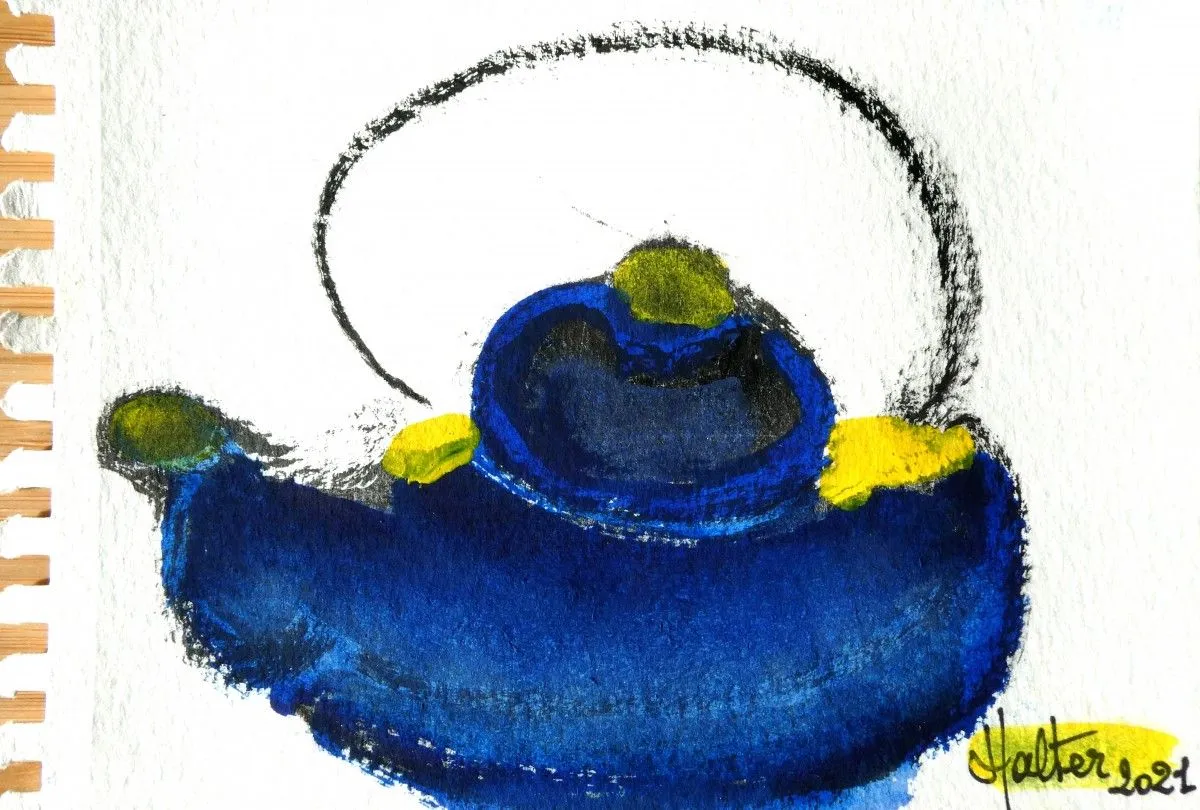 La théière bleue, artwork by Alain HALTER