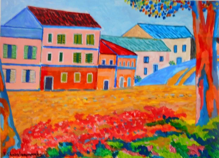 HOUSES IN OLD PARIS, œuvre de Konstantinos Charalampopoulos