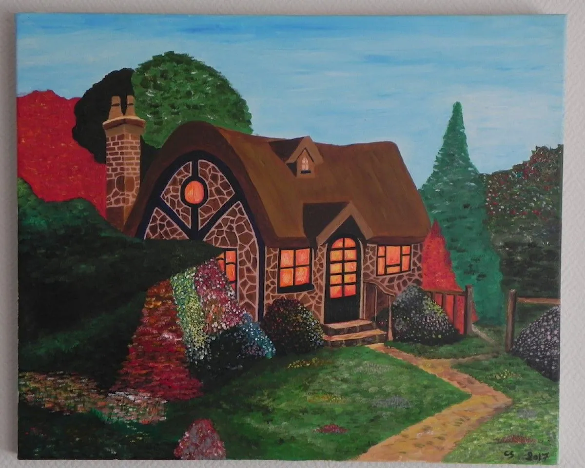 Chaumière d'automne, œuvre de Celine Domecq