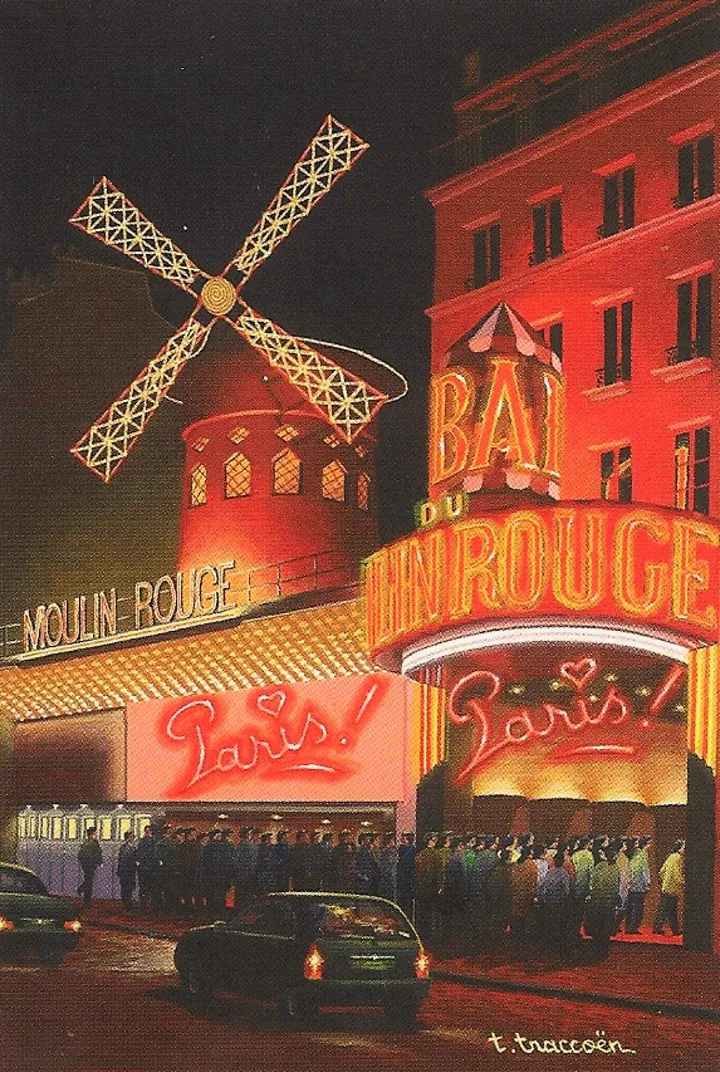Paris, le Moulin Rouge ( Postal Card ), artwork by Thierry Traccoën