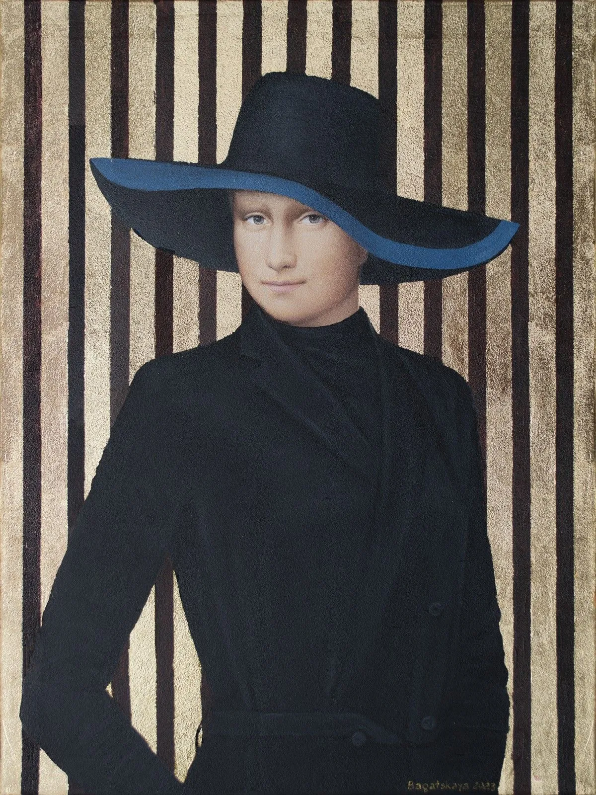 Contemporary portrait "Black ang Gold", œuvre de Nataliya Bagatskaya
