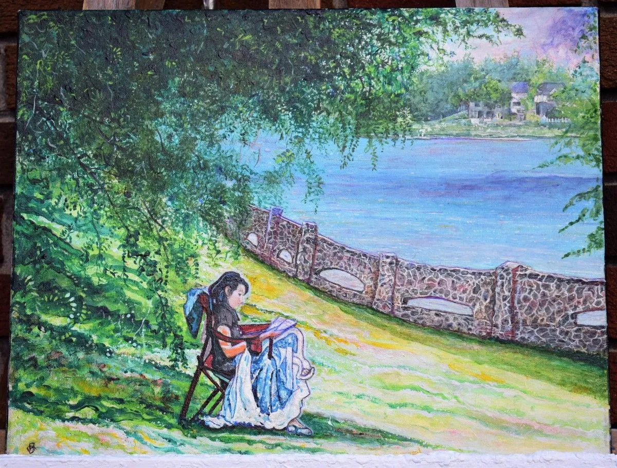 reading at beloeil, œuvre de Denis Roucau