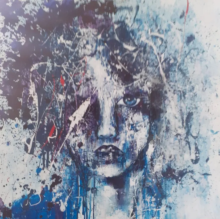 Visage bleu, artwork by Fabrice Schleber