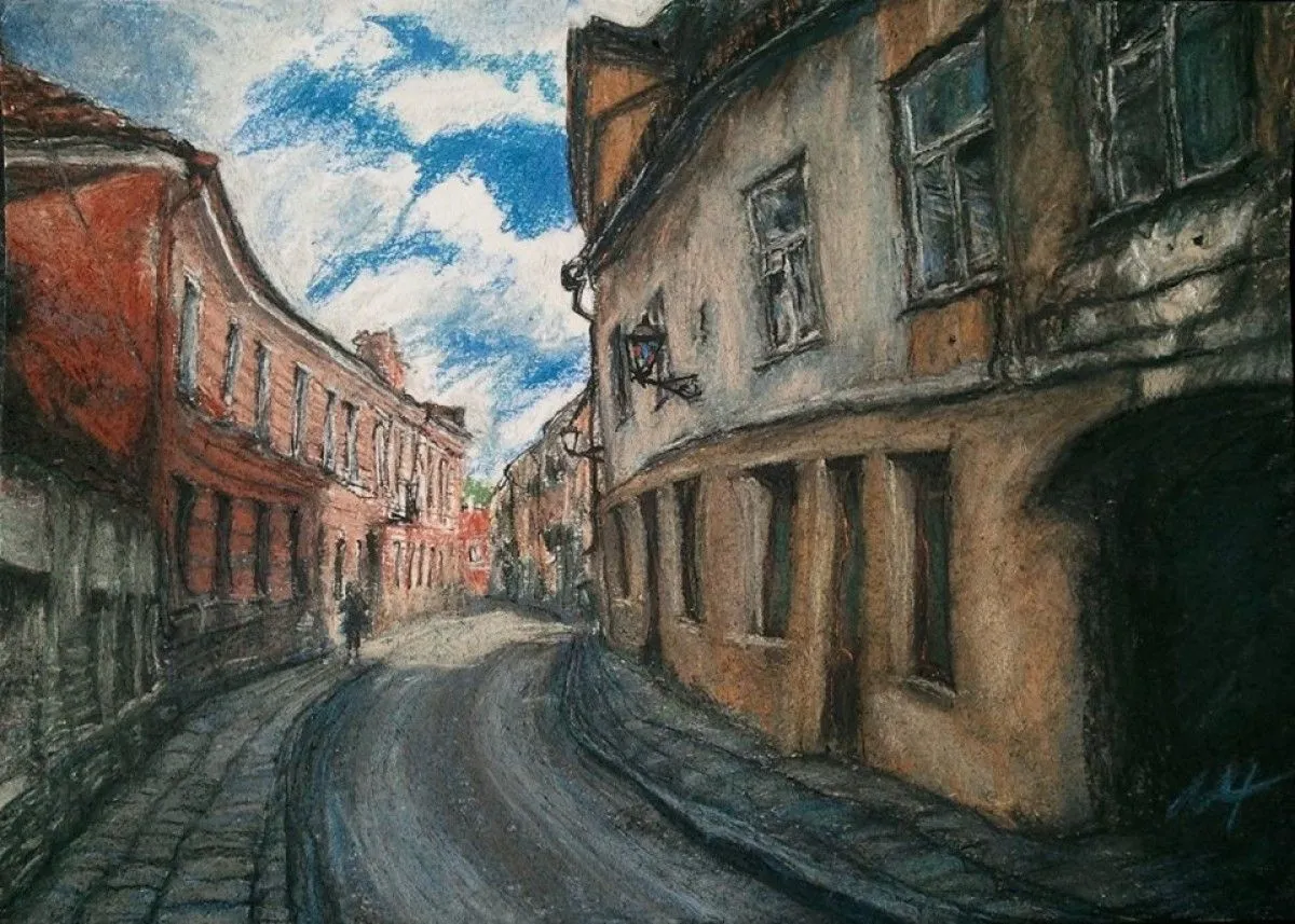 Vilnius, Zhemaitijos street, œuvre de Marina Tregubova