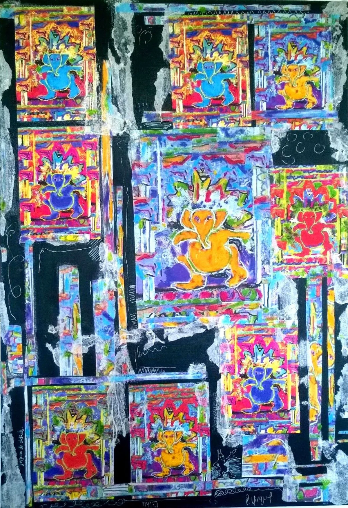 Collage noir, œuvre de pascale gicquel