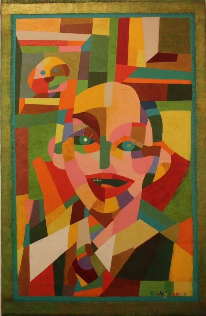 "Self Portrait with Dog", œuvre de Dicky Joe Santos