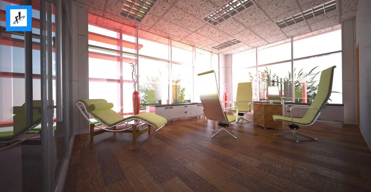 DIGITAL IMAGERY OF DESIGNED OFFICE, artwork by Erere Oyibo