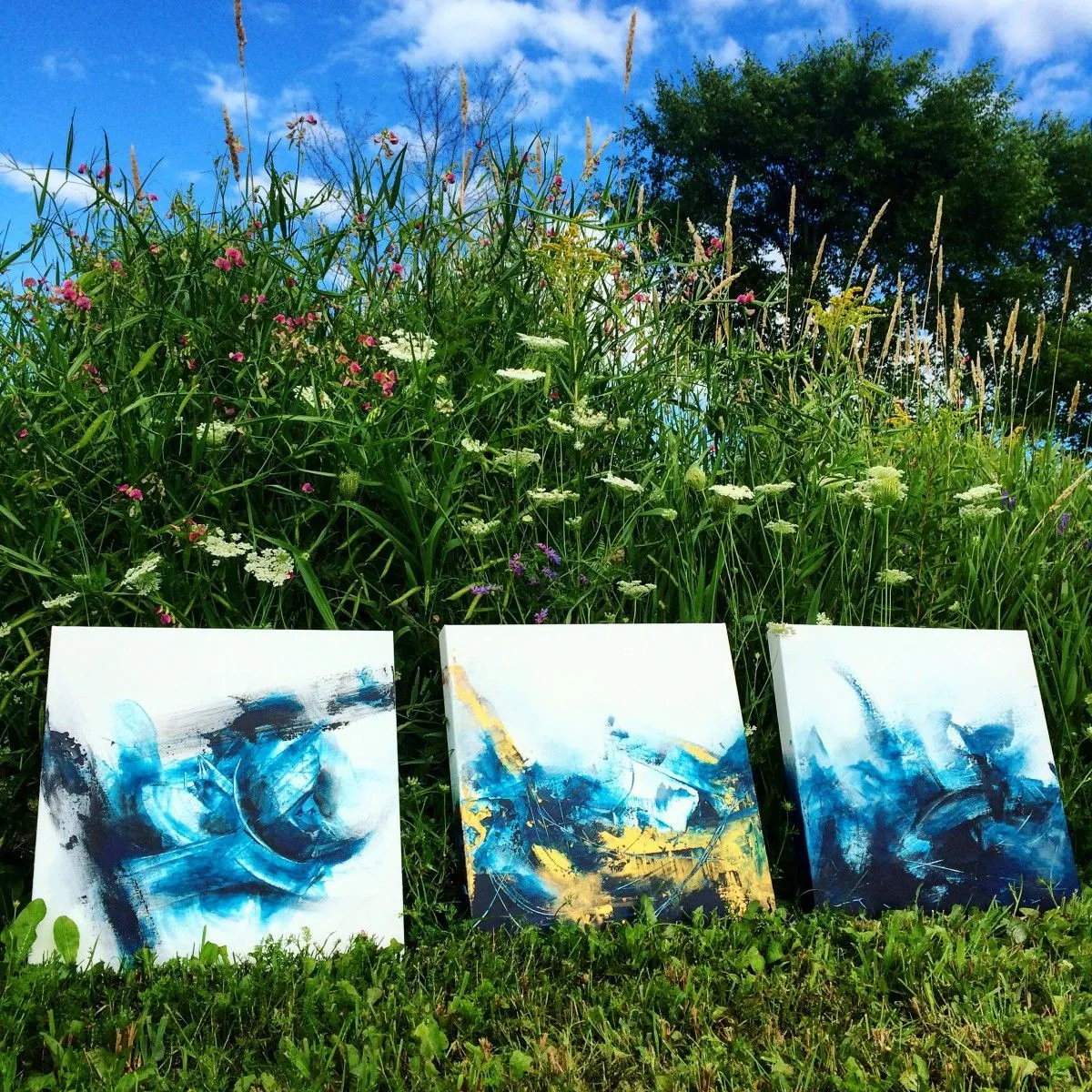 Eclipse 2, 3 and 1, artwork by Priscilla Charbonneau