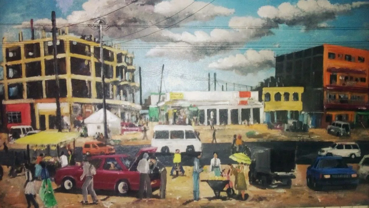 the fruit vendor, artwork by abraham ng'eno