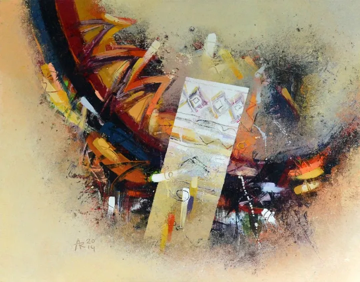 "From tradition 14.9."Oil on canvas. 70 x 90. 2014, œuvre de Reshat Ameti