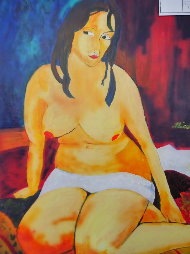 Eva sitting, œuvre de Nicolai Pareti
