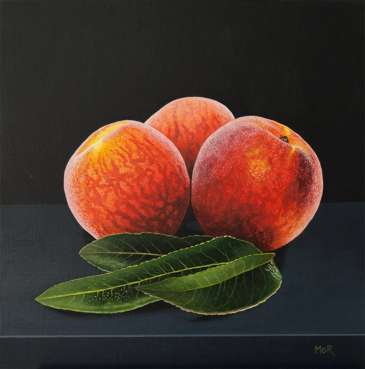 Peaches and Leaves, artwork by Dietrich Moravec