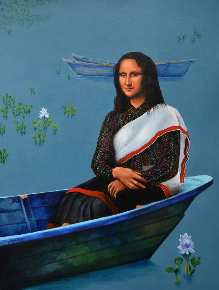 Mona Lisa in my Boat, œuvre de Ishan Pariyar