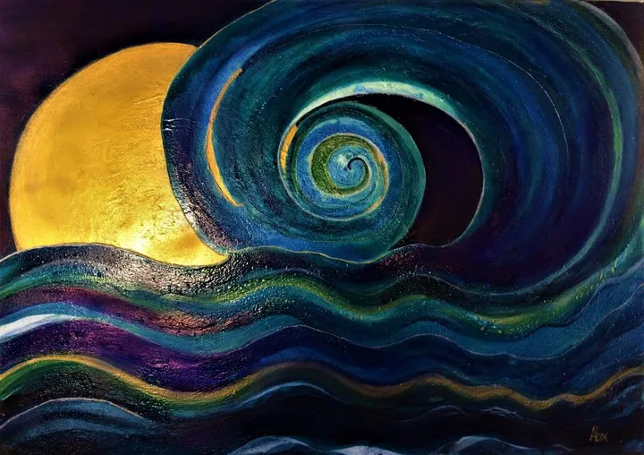 moon wave, œuvre de alexandra simanndani