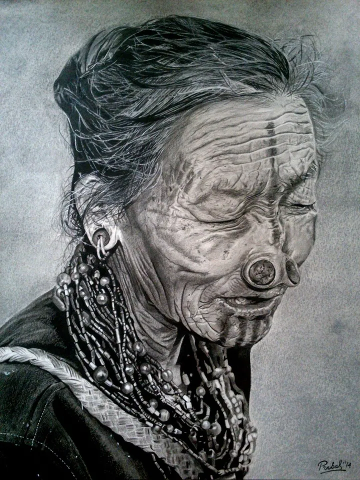 Apatani, artwork by pubali dutta