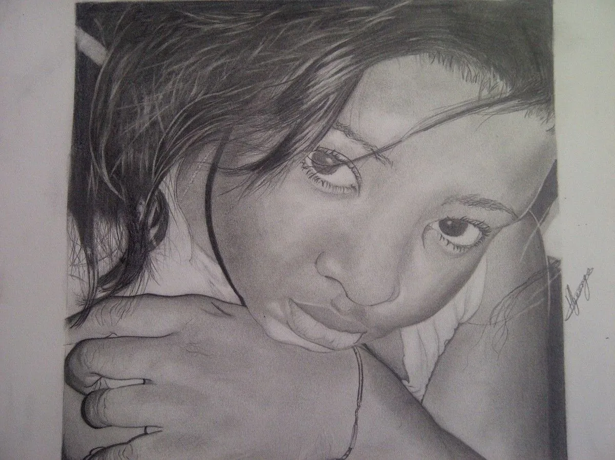 Pencil on 17" x 14", œuvre de hendy george