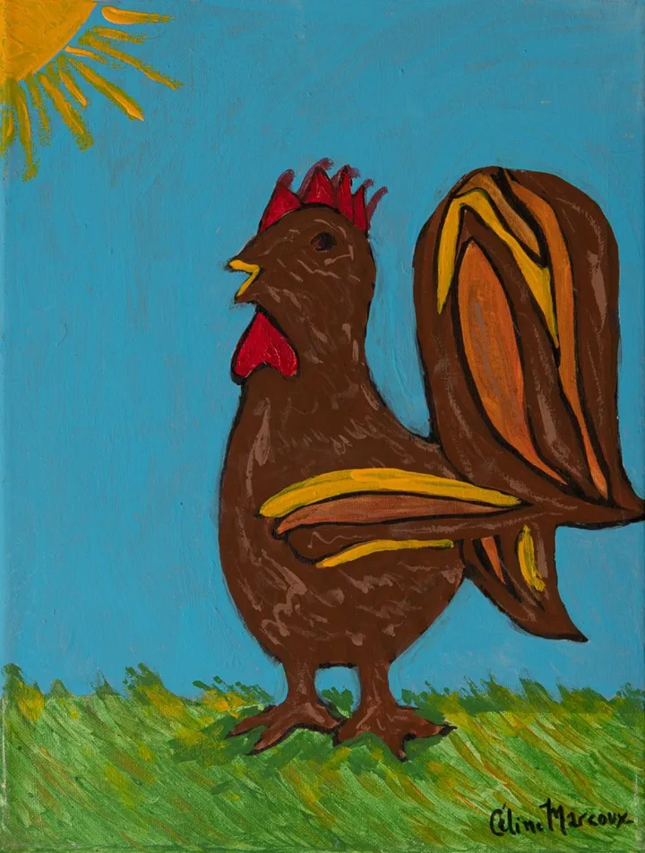 Le  coq, œuvre de Céline Marcoux