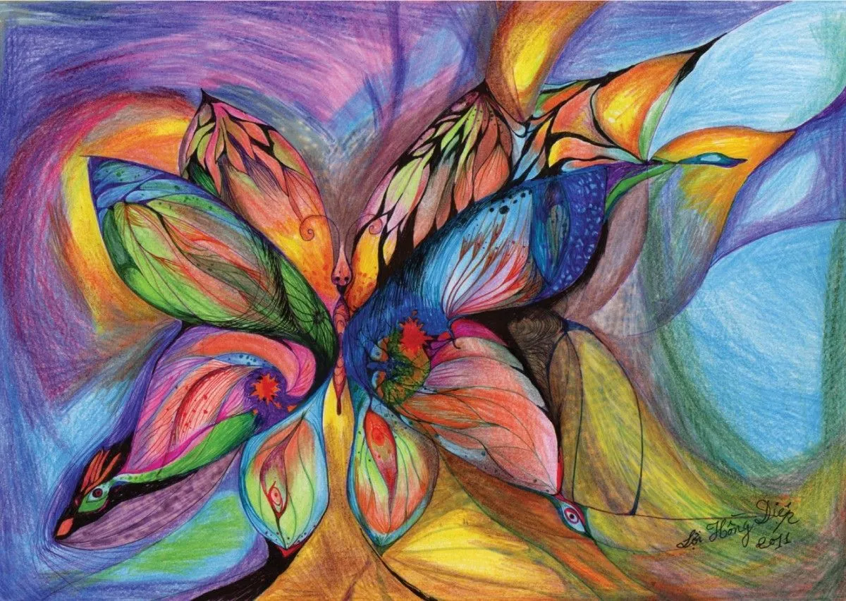 Blooming in love, artwork by Loi Hong