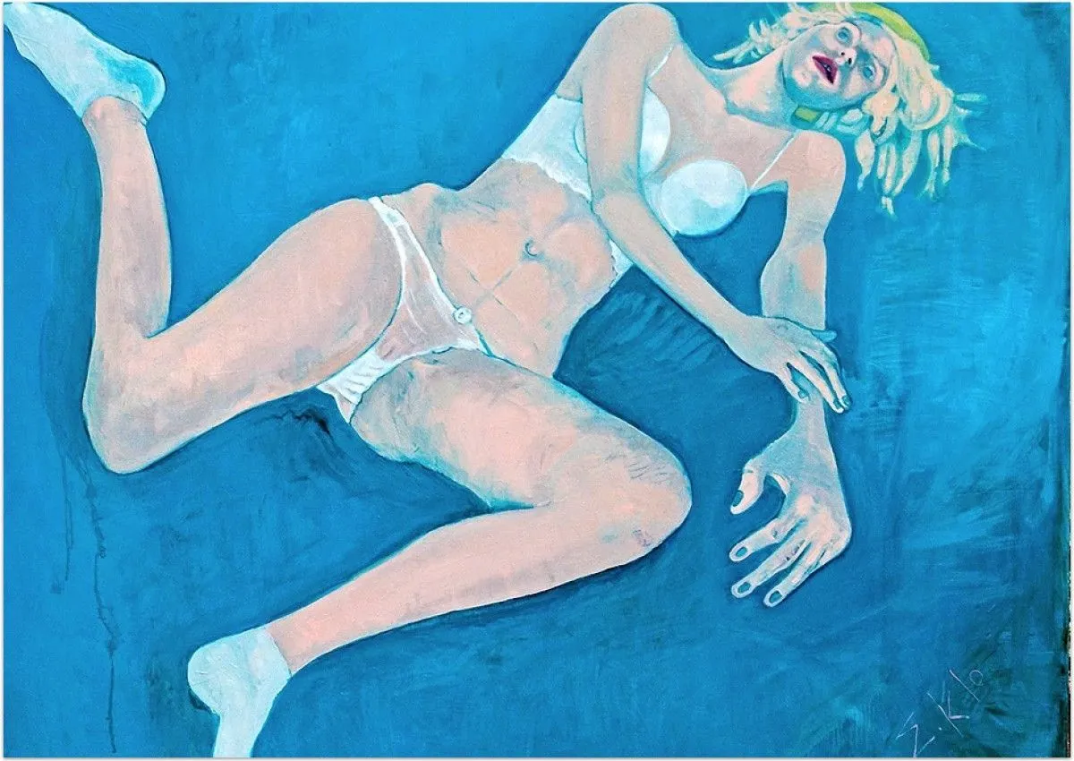 Weightlessness in a new lingerie, artwork by Yelena Klochko