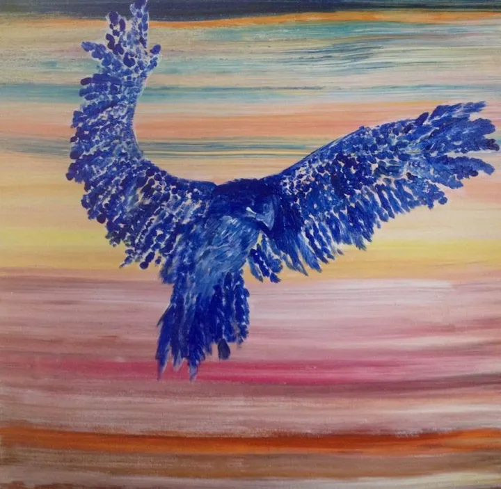Aigle bleu, œuvre de Laurence Lo