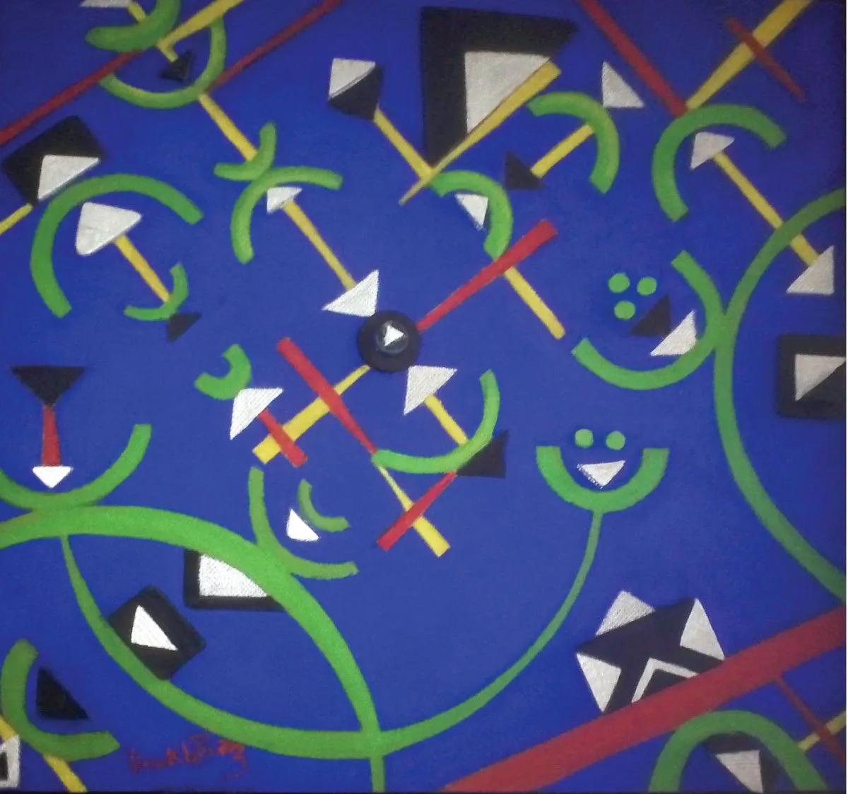 Triangles Vs demi cercles, œuvre de Hamid Boukheraz