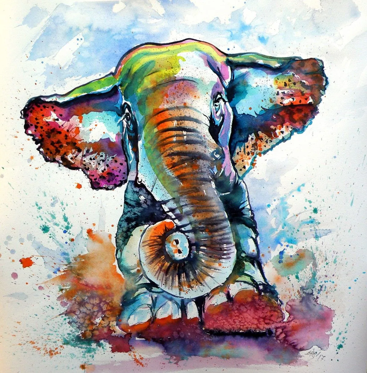 Majestic elephant playing, œuvre de Kovacs Anna Brigitta