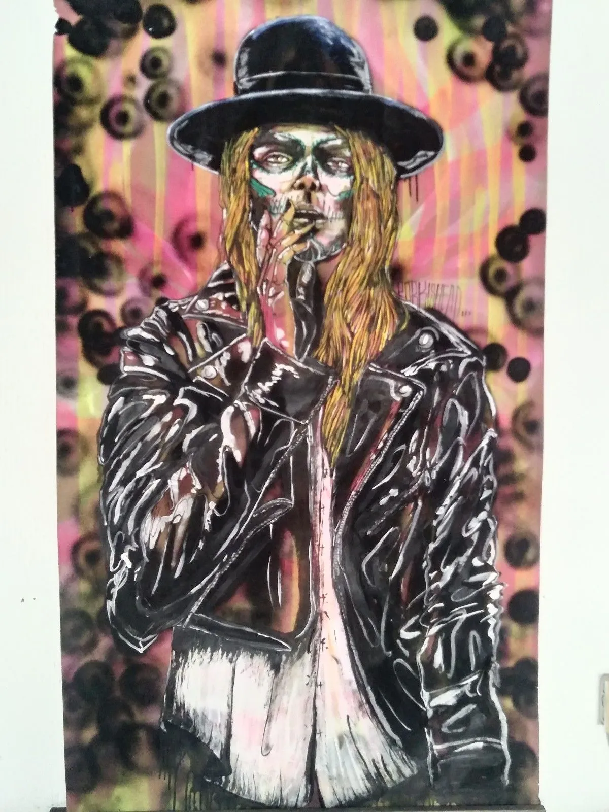 black hats, artwork by ARTURO AGUIRRE