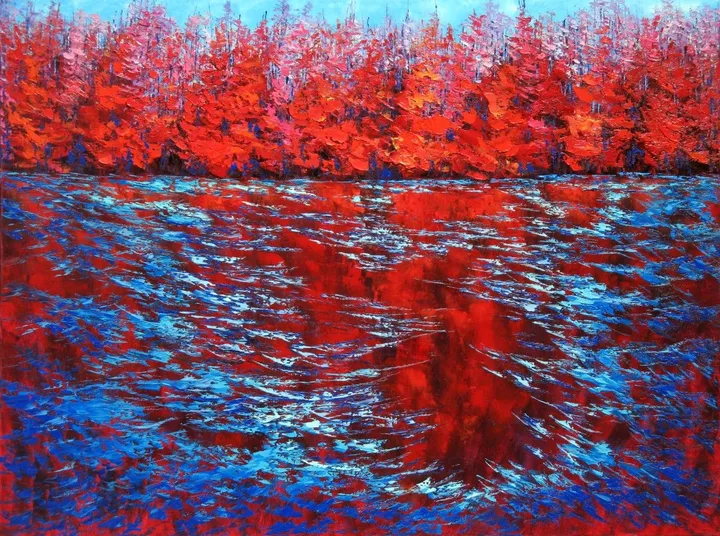 Crimson Reflection, Ottawa River, œuvre de Margaret Chwialkowska