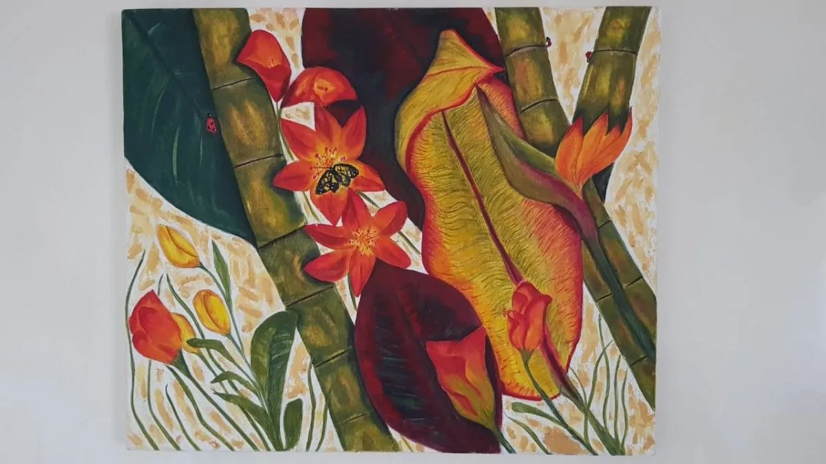 Tableau peinture huile nature, œuvre de Salma Charrad